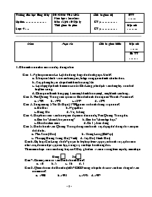 Đề kiểm tra học kì II Lịch sử và Địa lí Lớp 4 - Năm học 2010-2011 - Trường Tiểu học Sông Mây