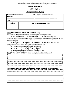 Đề kiểm tra học kì II Lịch sử và Địa lí Lớp 4 - Năm học 2010-2011 - Trường Tiểu học Nam Thái