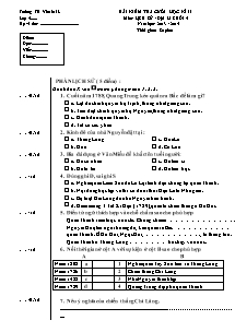 Đề kiểm tra học kì II Lịch sử và Địa lí Lớp 4 - Năm học 2013-2014 - Trường Tiểu học Yên Mĩ 1