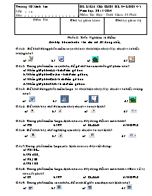 Đề kiểm tra học kì II Tin học Lớp 4 - Năm học 2013-2014 - Trường Tiểu học Minh Tân