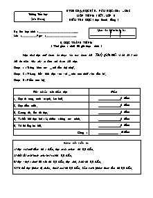 Đề kiểm tra học kì II Toán, Tiếng việt Lớp 5 - Năm học 2011-2012 - Trường Tiểu học Sơn Đông