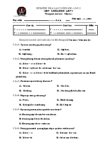 Đề kiểm tra lại cuối năm lần 1 Khoa học Lớp 4 - Năm học 2011-2012 - Trường Tiểu học Hồng Quang