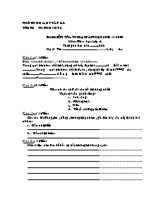 Đề kiểm tra thi lại Khoa học Lớp 4 - Năm học 2008-2009 - Trường Tiểu học Phú Sơn 2