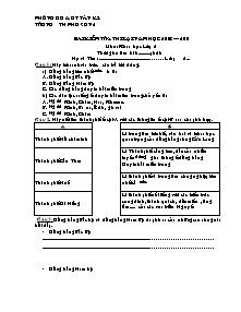 Đề kiểm tra thi lại Khoa học Lớp 5 - Năm học 2008-2009 - Trường Tiểu học Phú Sơn 2