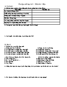 Đề ôn thi cuối học kì I môn Lịch sử và Địa lí Lớp 4 - Năm học 2010-2011