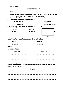 Đề ôn thi kiểm tra môn Toán Khối 4