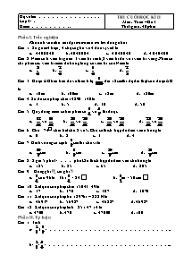 Đề thi cuối học kì II Toán Khối 4