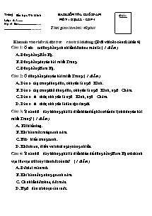 Đề thi cuối năm Khoa học, Lịch sử và Địa lí Lớp 4 - Trường Tiểu học Gia Minh