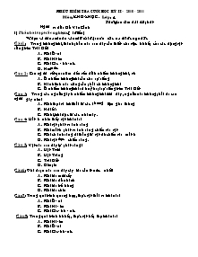 Đề thi học kì II Khoa học, Lịch sử và Địa lí Lớp 4 - Năm học 2010-2011 - Đỗ Văn Cảnh