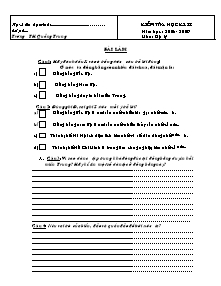 Đề thi học kì II Khoa học, Lịch sử và Địa lí Lớp 4,5 - Trường Tiểu học Quảng Trung