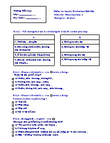 Đề thi học kì II môn Khoa học Khối 4 - Năm học 2010-2011