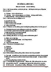 Đề thi học kì II môn Khoa học, Lịch sử và Địa lí Khối 4