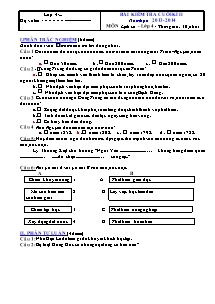 Đề thi học kì II môn Lịch sử và Địa lí Lớp 4 - Năm học 2013-2014