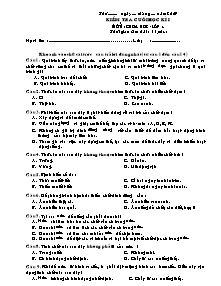 Đề và đáp án cuối học kì I Khoa học Khối 4 - Năm học 2009-2010