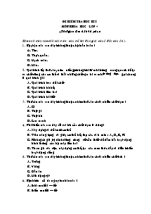 Đề và đáp án kiểm tra học kì I Khoa học Lớp 4,5 - Năm học 2009-2010