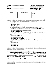 Đề và đáp án kiểm tra học kì I Lịch sử Lớp 4 - Đề số 2 - Năm học 2011-2012