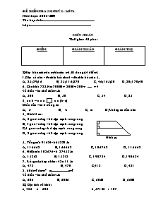 Đề và đáp án kiểm tra học kì I Toán Khối 4 - Năm học 2008-2009