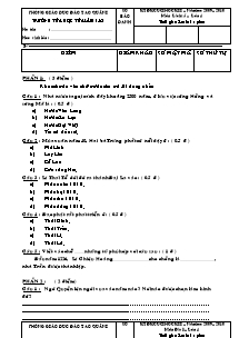 Đề và đáp án thi cuối học kỳ I Khoa học Lớp 4 - Năm học 2009-2010