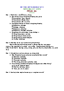 Đề và đáp án thi đề nghị học kì II Địa lí Lớp 4