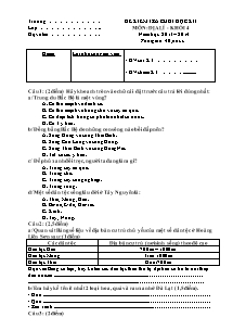 Đề và đáp án thi học kì I Lịch sử và Địa lí Lớp 4 - Đề 3 - Năm học 2013-2014