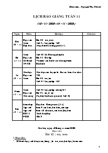 Giáo án Tổng hợp Lớp 1 - Tuần 11 - Năm học 2009-2010 - Nguyễn Thị Nhâm