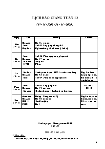 Giáo án Tổng hợp Lớp 1 - Tuần 12 - Năm học 2009-2010 - Nguyễn Thị Nhâm