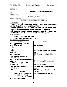 Giáo án Tổng hợp Lớp 4 - Tuần 8 - Năm học 2010-2011 - Trường Tiểu học Ẳng Nưa