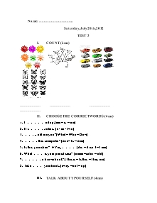 Bài tập kiểm tra đầu năm Tiếng anh Lớp 4 - Năm học 2011-2012