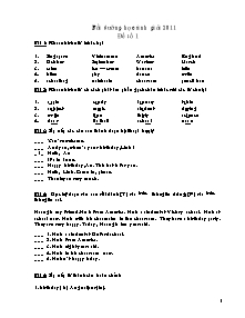 Bộ đề bồi dưỡng học sinh giỏi môn Tiếng anh Lớp 4 - Năm học 2011-2012