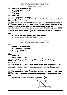 Bộ đề thi bồi dưỡng học sinh giỏi môn Toán Lớp 5