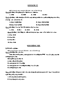 Đề khảo sát chất lượng học sinh giỏi Lịch sử, Tiếng việt Lớp 5