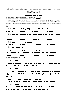 Đề khảo sát chất lượng học sinh giỏi môn Toán Lớp 5