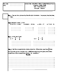 Đề khảo sát đầu năm Toán, Tiếng việt Lớp 5 - Năm học 2008-2009