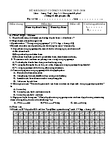 Đề kiểm tra cuối học kì I Các môn Lớp 5 - Năm học 2013-2014