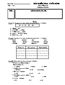 Đề kiểm tra cuối học kì II Tiếng anh Lớp 4 (Kèm đáp án)