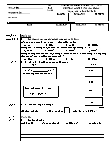 Đề kiểm tra cuối năm môn Toán Lớp 5 - Năm học 2011-2012