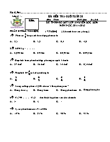 Đề kiểm tra cuối tuần 30 Toán Lớp 5 - Năm học 2011-2012 - Trường Tiểu học Phú Cường