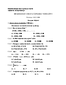 Đề kiểm tra đầu năm Toán Lớp 5 - Năm học 2013-2014 - Trường Tiểu học Định Hiệp