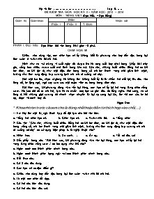 Đề kiểm tra giữa học kì II Tiếng việt Khối 5 - Năm học 2013-2014