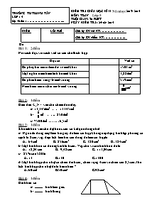 Đề kiểm tra giữa học kì II Tiếng việt, Toán Lớp 5 - Năm học 2013-2014 - Trường Tiểu học Thanh Tân