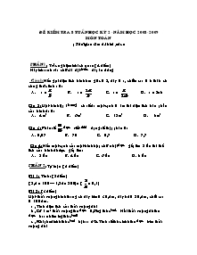 Đề kiểm tra giữa học kì II Toán Khối 5 - Năm học 2008-2009