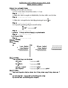 Đề kiểm tra giữa học kì II Toán Lớp 5 (Có đáp án) - Năm học 2013-2014