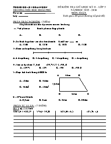 Đề kiểm tra giữa học kì II Toán Lớp 5 - Đề 4 - Năm học 2013-2014 - Trường Tiểu học Hoài Phú