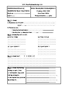 Đề kiểm tra giữa học kì II Toán Lớp 5 - Năm học 2013-2014 - Phan Thị Diễm Hương