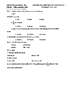 Đề kiểm tra học kì I Toán cấp Tiểu học - Năm học 2009-2010 - Trường Tiểu học Cấp Tiến