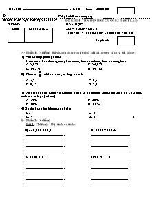Đề kiểm tra học kì II Các môn Lớp 5 - Trường Tiểu học số 1 Hải Ba