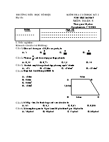 Đề kiểm tra học kì II Toán Lớp 5 - Năm học 2012-2013 - Trường Tiểu học Tô Hiệu
