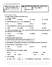 Đề kiểm tra học kì II Toán Lớp 5 - Năm học 2013-2014 - Phan Thị Diễm Hương