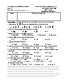 Đề kiểm tra học kì II Toán Lớp 5 - Trường Tiểu học Hồ Chơn Nhơn