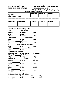 Đề thi học kì II Tiếng anh Lớp 4 - Năm học 2010-2011 - Phòng GD&ĐT Hoài Nhơn